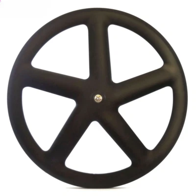 Full Carbon Road Bike Wheelset 5 Spokes Wheel Fixed Gear Track Bicycle Wheels - Image 1 of 4