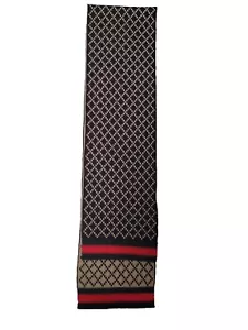 NWOT NEW Gucci Uni kids navy brown knit scarf signature web detail GRG bottom - Picture 1 of 1