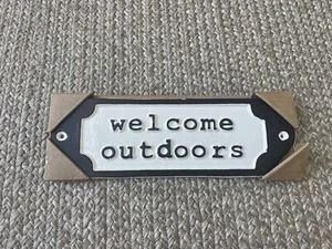 Target Smith & Hawken Welcome Outdoors Aluminum Wall Sign Nature Outdoor/Indoor - Picture 1 of 2