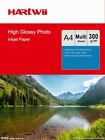100-1000Sheets A4 300Gsm High Glossy Photo Paper Inkjet Paper Printer Hartwii