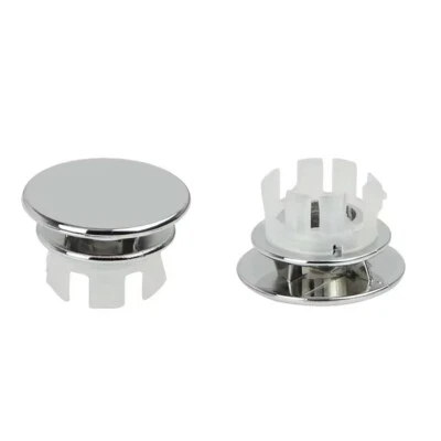 2x Bathroom Basin Sink Double Ring Hole Overflow Covers Chromed Ceramic Sinks - Image 1 of 4