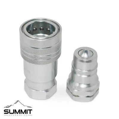 1” NPT ISO 5675 Ag Hydraulic Quick Connect Pioneer Style Coupler Set - Image 1 of 4