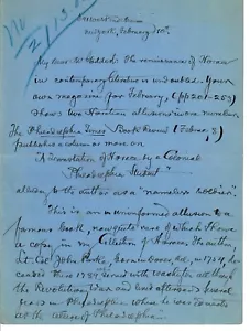 RAR!! "19. Jahrhundert Rechtsanwalt & Dichter" Johannes Paul Bocock handgeschriebener Brief - Bild 1 von 3