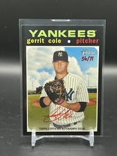 2020 Topps Heritage GERRIT COLE On Card RED INK Auto Hand Numbered /71 CY YOUNG