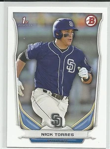 Nick Torres San Diego Padres 2014 Bowman Draft Karte - Bild 1 von 2