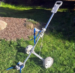 Vintage Knight Hi-Tech Folding Golf Pull Cart 2-Wheel Bag Carrier Aluminum Frame - Picture 1 of 10