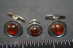 N E FROM DENMARK CUFFLINK TIE TACK SET VINTAGE STERLING SILVER LOT RARE QUALITY - Picture 1 of 4