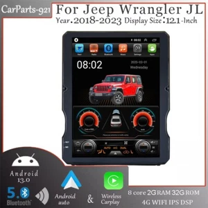 Android13 Tesla Screen Car Radio For Jeep Wrangler JL 2018-2023 Carplay GPS Navi - Picture 1 of 15