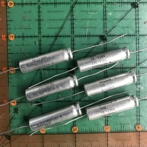 100uF 50v Sprague Axial Electrolytic Capacitor TE1309 105'c Mini Audio 6pcs - Picture 1 of 3