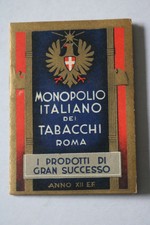 calendarietto 1934 MONOPOLIO ITALIANO DEI TABACCHI, Roma
