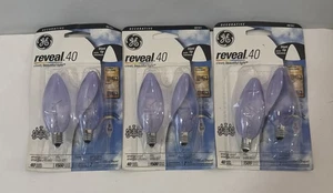 Lot 3 GE REVEAL HD+ LIGHT BULB 40W CANDELABRA BASE 2PK 48701..#26 - Picture 1 of 3