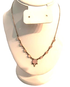Collar Mujer Cuarzo Rosa Cadena Tono Plateado 17 Pulgadas - Imagen 1 de 15