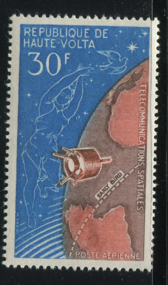 Upper Volta 1965 Early Bird Satellite 30f как новая без наклеек и следов космическая телекоммуникация Scott C86 - Изображение 1 из 1