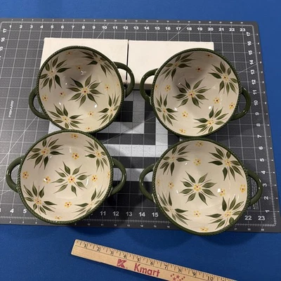 Juego de (4) asas de sopa/tazones para servir verde Temptations By Tara Old World -Nuevo Foto 1 de 4