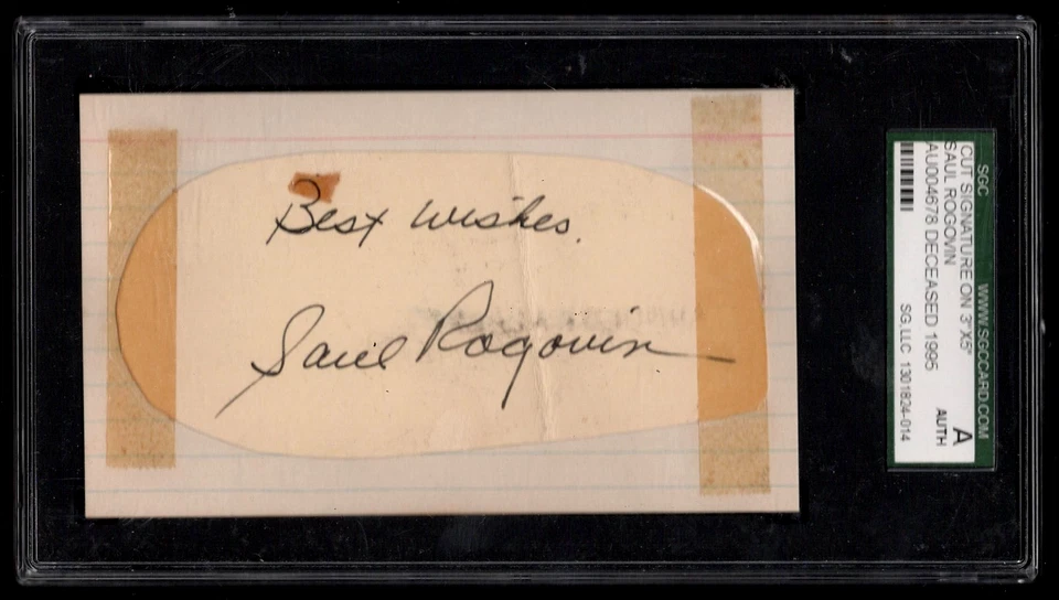 SAUL ROGOVIN SIGNED JSA CERTIFIED AUTOGRAPH BASEBALL ORIGINAL ENCAPSULATED - Image 1 of 1