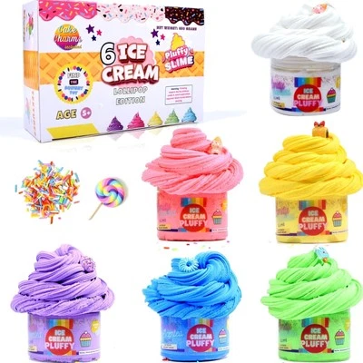 ToysButty Schleim Fluffy selber Machen Kinder Set, 6 Farben Schleim Set, Eisc...