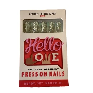 Hello Love Not Your Ordinary Press On Nails Set Nuovo con scatola Nail Kit Return Of The King - Foto 1 di 5