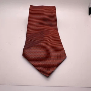 Banana Republic Men's Necktie Orange Black Striped 100% Silk Made in Italy - Picture 1 of 10