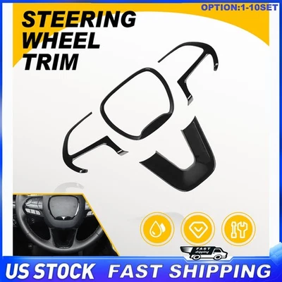 Cubierta de volante interior negro brillante para Dodge Durango 2014-23 4-40X Foto 1 de 4