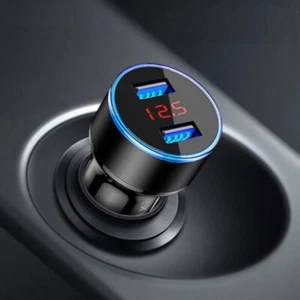 Display Car Charger 2-Port Adapter For iPhone For Samsung Cigarette Lighter - Photo 1 sur 11