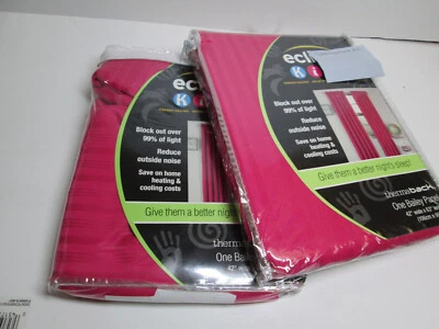 Eclipse Thermaback Bailey  Rod Pocket Black Out Panels 42"x63"  Green Stripe - Image 1 of 4