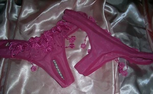 2 x laszive Spitzen Nylon Strings offen Perlen PINK Gr. S  Tangas NEU (S152) - Bild 1 von 4