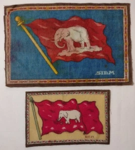 Vintage Tobacco Felt Flannel Flags Siam Lot Of 2 - Picture 1 of 4