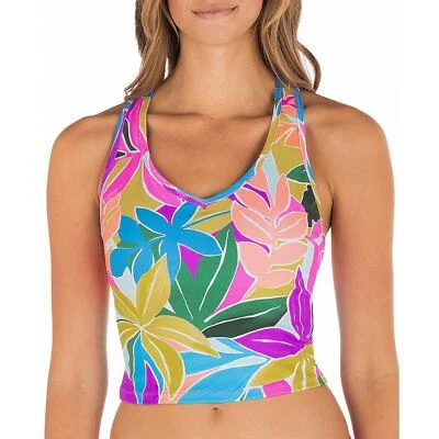 Hurley Juniors Mas Isla Racerback Tankini Top Tropical Floral Violet NWT Size XS - Image 1 of 4