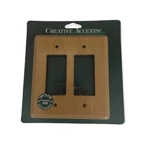 Ash Unfinished Decorator Double Outlet Wall Plate Creative Accents Paint Stain - Picture 1 of 4