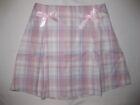 Romwe kawaii bow decor pastel plaid high waist mini skirt S M nwt 80s aesthetic