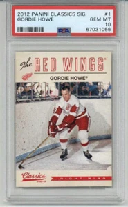 2012 PANINI CLASSICS SIGNATURES #1 GORDIE HOWE CARD RED WINGS PSA 10 POP 1 RARE - Picture 1 of 2