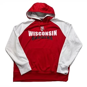 University of Wisconsin Badgers Hoodie Campus Heritage Red and White Men Medium - Picture 1 of 8