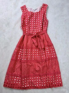 Pink Broderie A-Line Dress UK 14 Wedding Guest Mother Of Bride Summer - Picture 1 of 2