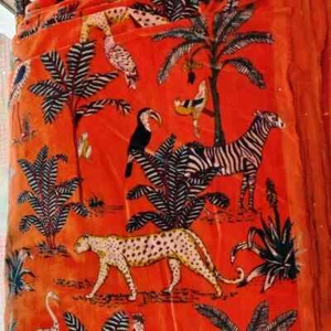5Yard Luxury Soft Velvet Jungle Fabric Indian Dress Sewing Upholstery Fabric - Picture 1 of 2
