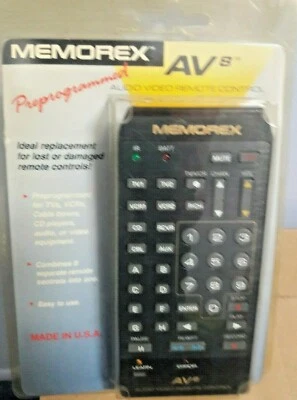 MEMOREX AV8 AUDIO VIDEO PROGRAMMED REMOTE CONTROL,COMBINES 8 SEPARATE REMOTE CON - Image 1 of 2