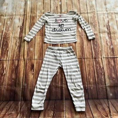 Juego de dos piezas de pijama de niña Carters manga larga "Love to Dream" talla 6/6A Foto 1 de 4