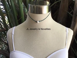 Lederperlen Halsreif, neuwertige Lederperlenkette, Sterlingsilber - Bild 1 von 33