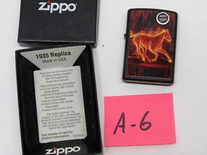 A-6 NIB OLD ZIPPO LIGHTER HORSE ON FIRE ADVERTISING COLLECTIABLE - Picture 1 of 1