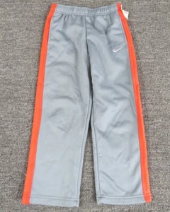 Nike Therma-Fit Sweat Pants Boys 6 Gray Red Activewear Jogger New - Picture 1 of 10