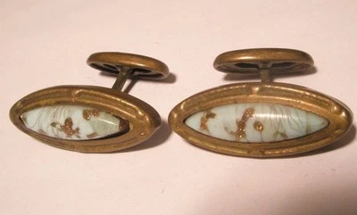 Gemelos Victor/Edwardian vintage calidad piedra azul  Foto 1 de 4