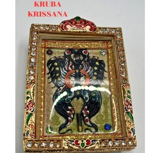 KRUBA KRISSANA THAI HOLY AMULET BUTTERFLY+KUMANTHONG+GEMS RARE!! WEALTH TALISMAN - Picture 1 of 5