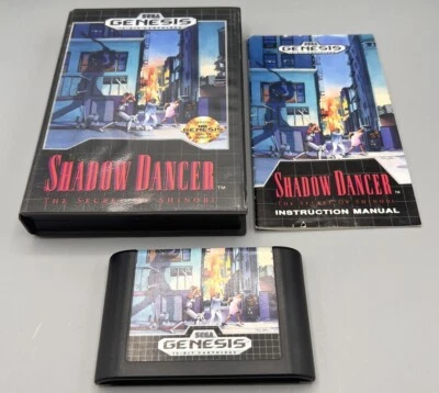 SHADOW DANCER SECRET OF SHINOBI SEGA GENESIS MANUAL CASE CARTRIDGE AUTHENTIC - Image 1 of 4