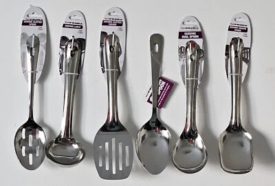 6PC Spoon Set Stainless Steel Cooking Tools Kitchen Utensil Serving Spoons - Image 1 of 4