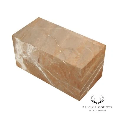 Contemporary Marble Block Coffee or Low Table - Image 1 of 4