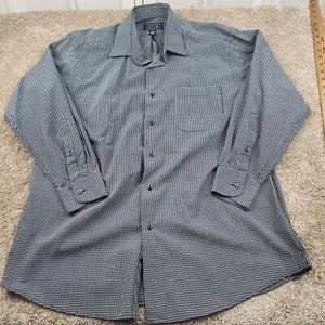 Alexander Julian Check Black Button Up Shirt Men's L Large 16 16.5 - Picture 1 of 5