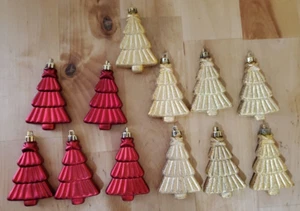 Set of 12 Red & Gold Christmas Tree Ornaments - Picture 1 of 4