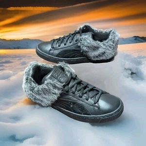 Scarpe donna sneakers basse Puma Basket 50/50 pelliccia pelle nuove 361328-01 taglia 7 - Foto 1 di 8