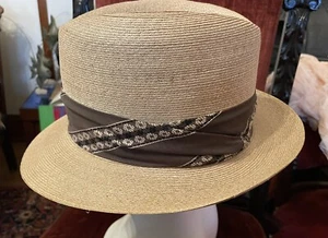 Vintage 50s Stetson Premier Straw Hat Sz 7 Panama Style Fedora - Picture 1 of 12