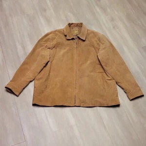 Boston Harbour Mens XXL Tan Suede Full Zip Lined Collared Jacket Outdoor Casual - Picture 1 of 12
