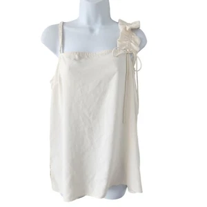 Jason Wu Collective Crema Gasa Top Volantes Correa para el Hombro Talla 8 DEFECTUOSA - Imagen 1 de 9